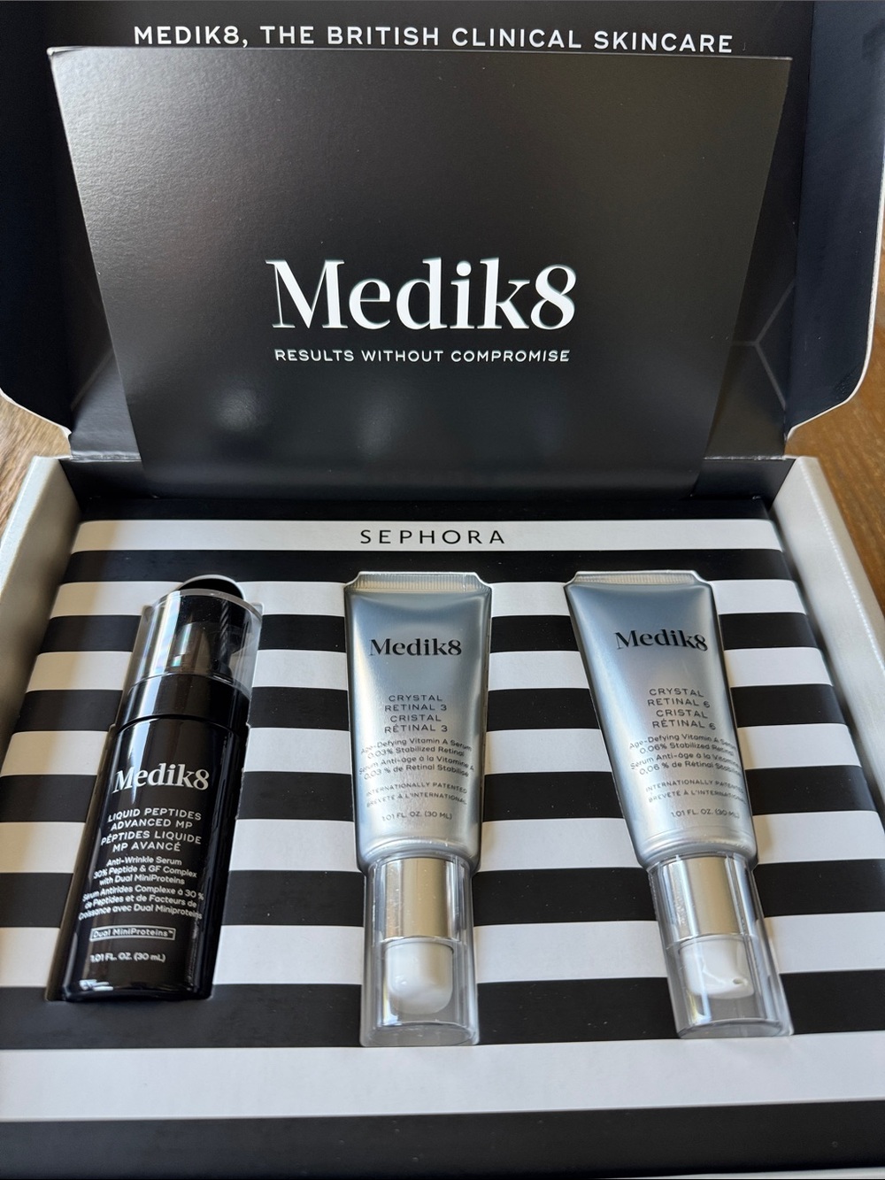UNOPENED Medik8 Skincare Trio -Advanced Peptide Serum + Retinal Creams